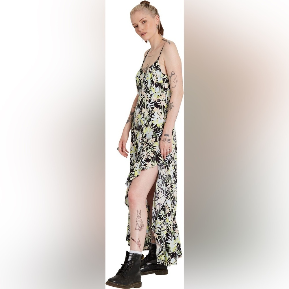 Volcom Thats My Type Maxi Dress in Lime - Size M - Picture 3 of 6
